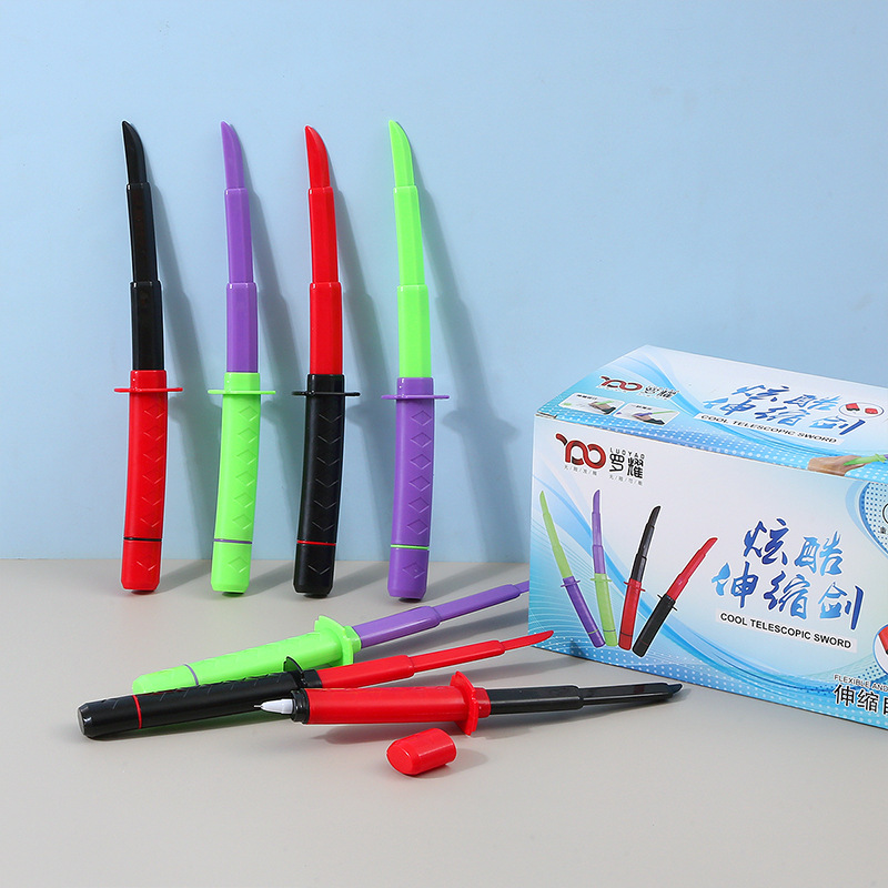 Creative New Stress-Relief Pen Children's Learning Supplies Knife-Shaped Pen Cartoon-Themed Col