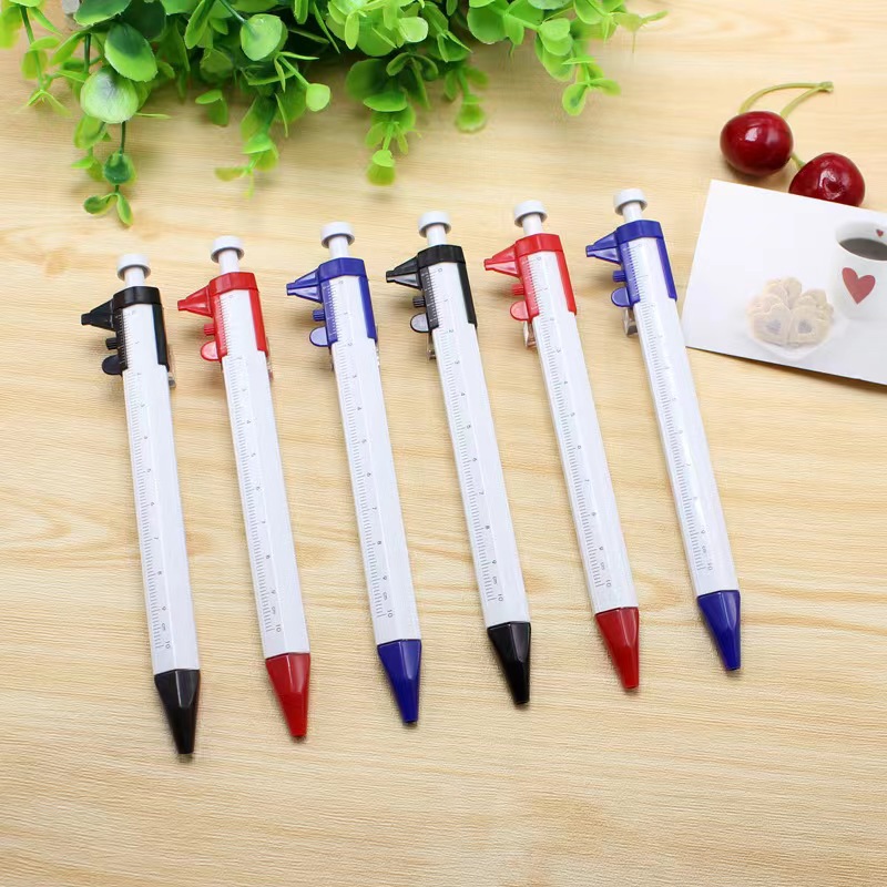 Creative Stationery Vernier Caliper Ballpoint Pen Press-to-Measure Ruler Tool Gift Pen Student Ruler