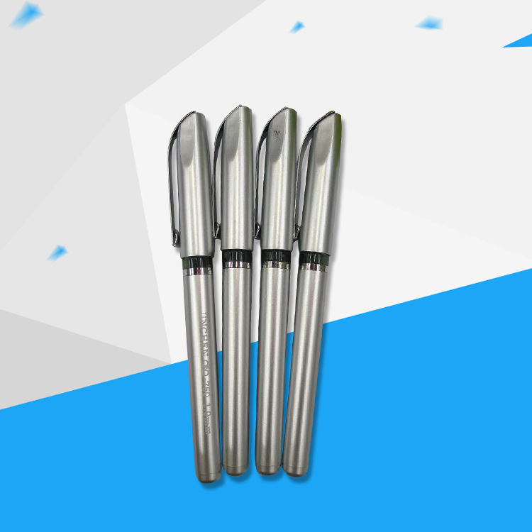 Direct-Sale Anti-Slip Grip Refillable Ballpoint Pen with Silver Barrel Complete Range of Sizes Smoot