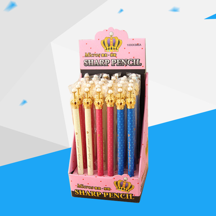 Exquisitely designed push-button fantasy crown ballpoint pen Effortless push-button operation Direct